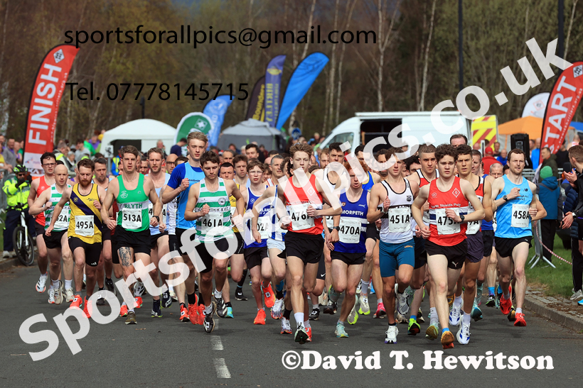 Senior Mens relay, 2026 Elswick Harriers Good Friday Road Relays and Young Athletes, Newburn,  Newcastle upon Tyne. Photo: David T. Hewitson/Sports for All Pics